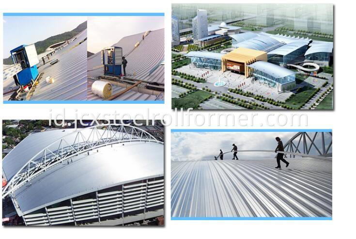 Standing Seam Metal Roof Machines dengan Lurus dan Meruncing